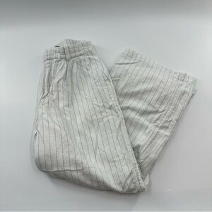 Hollister Ultra High-Rise Livvy Wide Leg Pants – White with Blue Stripes, Size M